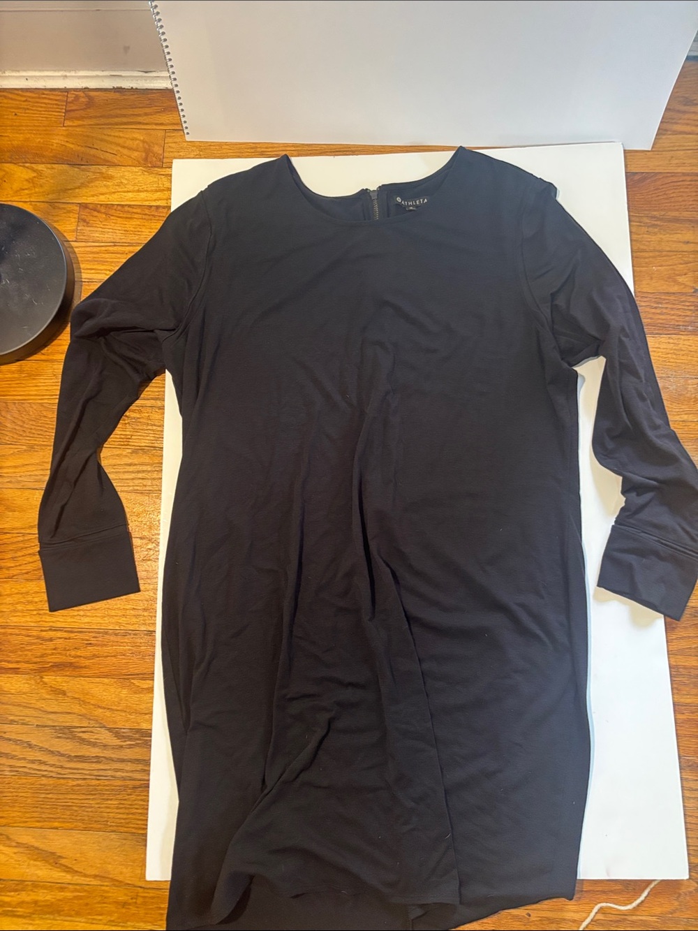 Athleta Black Midi tee shirt Dress with Long Sleeves